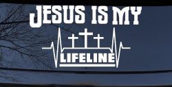 Jesus Is My Lifeline Christian Car or Truck Window Decal Sticker