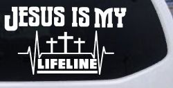 Jesus Is My Lifeline Christian Car or Truck Window Decal Sticker