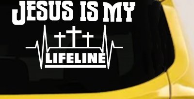 Jesus Is My Lifeline Christian Car or Truck Window Vinyl Decal Sticker