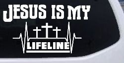 Jesus Is My Lifeline Christian Car or Truck Window Decal Sticker