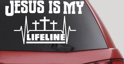 Jesus Is My Lifeline Christian Car or Truck Window Vinyl Decal Sticker