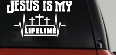 Jesus Is My Lifeline Christian Car or Truck Window Vinyl Decal Sticker