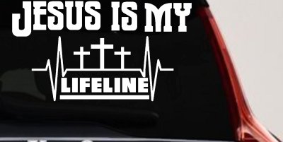 Jesus Is My Lifeline Christian Car or Truck Window Vinyl Decal Sticker