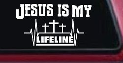 Jesus Is My Lifeline Christian Car or Truck Window Decal Sticker