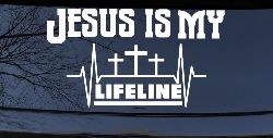 Jesus Is My Lifeline Christian Car or Truck Window Decal Sticker
