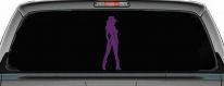 Nude Cowgirl in Boots and Hat Western Car or Truck Window Vinyl Decal Sticker (Violet)