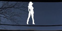 Nude Cowgirl in Boots and Hat Western Car or Truck Window Decal Sticker