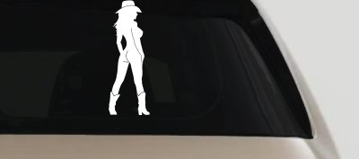 Nude Cowgirl in Boots and Hat Western Car or Truck Window Vinyl Decal Sticker