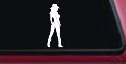 Nude Cowgirl in Boots and Hat Western Car or Truck Window Decal Sticker