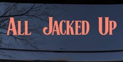 All Jacked Up Car or Truck Window Vinyl Decal Sticker (Coral)