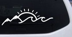 Mountain Beach Sun Wave Country Car or Truck Window Decal Sticker