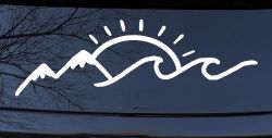 Mountain Beach Sun Wave Country Car or Truck Window Decal Sticker