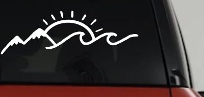 Mountain Beach Sun Wave Country Car or Truck Window Vinyl Decal Sticker