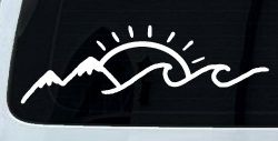 Mountain Beach Sun Wave Country Car or Truck Window Decal Sticker
