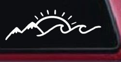 Mountain Beach Sun Wave Country Car or Truck Window Decal Sticker