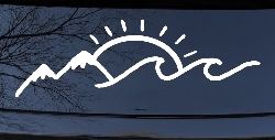Mountain Beach Sun Wave Country Car or Truck Window Decal Sticker
