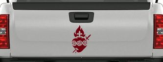 Immaculate Heart of Mary Christian Car or Truck Window Decal Sticker (Burgundy)