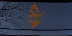 Immaculate Heart of Mary Christian Car or Truck Window Decal Sticker (Copper)