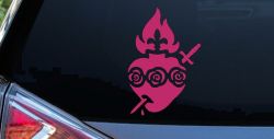 Immaculate Heart of Mary Christian Car or Truck Window Vinyl Decal Sticker (Hot Pink)