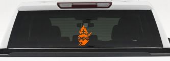 Immaculate Heart of Mary Christian Car or Truck Window Decal Sticker (Orange)