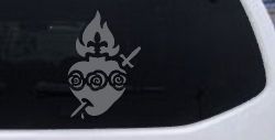 Immaculate Heart of Mary Christian Car or Truck Window Decal Sticker (Silver)