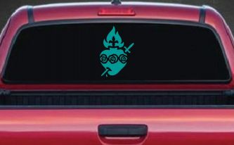 Immaculate Heart of Mary Christian Car or Truck Window Decal Sticker (Turquoise)