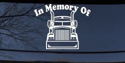 In Memory Of Truck Driver or Trucker Car or Truck Window Decal Sticker