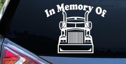 In Memory Of Truck Driver or Trucker Car or Truck Window Decal Sticker