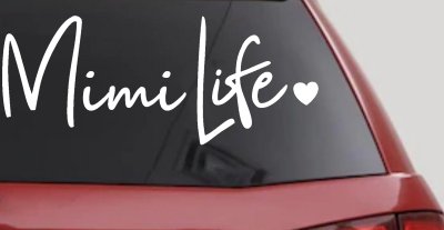 Mimi Life with Heart Car or Truck Window Vinyl Decal Sticker