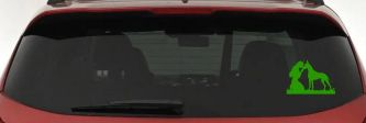 Woman or Girl with her Great Dane Car or Truck Window Decal Sticker (Lime)