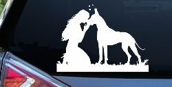 Woman or Girl with her Great Dane Car or Truck Window Decal Sticker