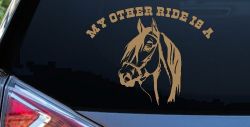 My other ride is a Horse Western Car or Truck Window Decal Sticker (Light Brown)