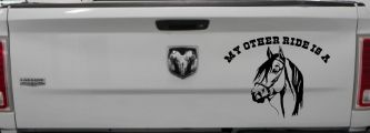 My other ride is a Horse Western Car or Truck Window Decal Sticker (Matte Black)