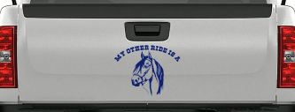 My other ride is a Horse Western Car or Truck Window Decal Sticker (Navy)