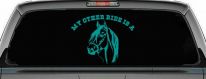My other ride is a Horse Western Car or Truck Window Decal Sticker (Turquoise)