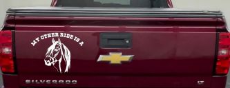 My other ride is a Horse Western Car or Truck Window Vinyl Decal Sticker (White)