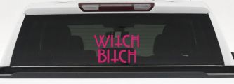 Witch Bitch Funny Car or Truck Window Vinyl Decal Sticker (Hot Pink)
