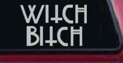 Witch Bitch Funny Car or Truck Window Decal Sticker (Light Gray)