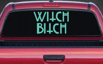 Witch Bitch Funny Car or Truck Window Decal Sticker (Mint)