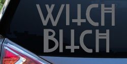 Witch Bitch Funny Car or Truck Window Vinyl Decal Sticker (Silver)