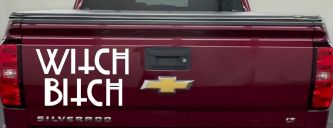 Witch Bitch Funny Car or Truck Window Decal Sticker (White)