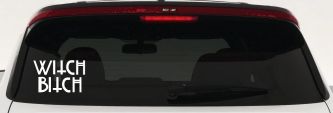 Witch Bitch Funny Car or Truck Window Decal Sticker (White)
