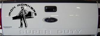 Iron Workers Union Car or Truck Window Decal Sticker (Black)