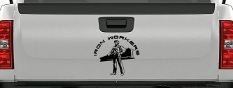 Iron Workers Union Car or Truck Window Decal Sticker (Black)