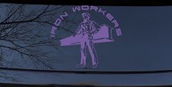 Iron Workers Union Car or Truck Window Decal Sticker (Purple)