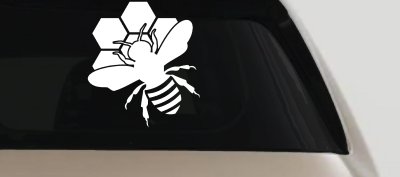 Honey Bee with Honeycomb Car or Truck Window Vinyl Decal Sticker