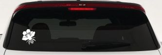 Honey Bee with Honeycomb Car or Truck Window Decal Sticker (White)