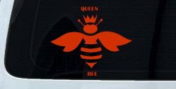 Queen Bee Homey Bee Car or Truck Window Vinyl Decal Sticker (Orange Red)