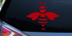 Queen Bee Homey Bee Car or Truck Window Decal Sticker (Red)