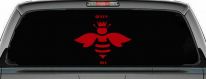Queen Bee Homey Bee Car or Truck Window Decal Sticker (Red)